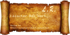 Leiszter Róbert névjegykártya