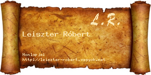 Leiszter Róbert névjegykártya
