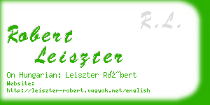 robert leiszter business card
